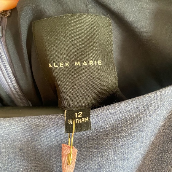 Alex Marie Sheath Denim Chambray Square Neck Business Casual Dress- NWT - Picture 5 of 9